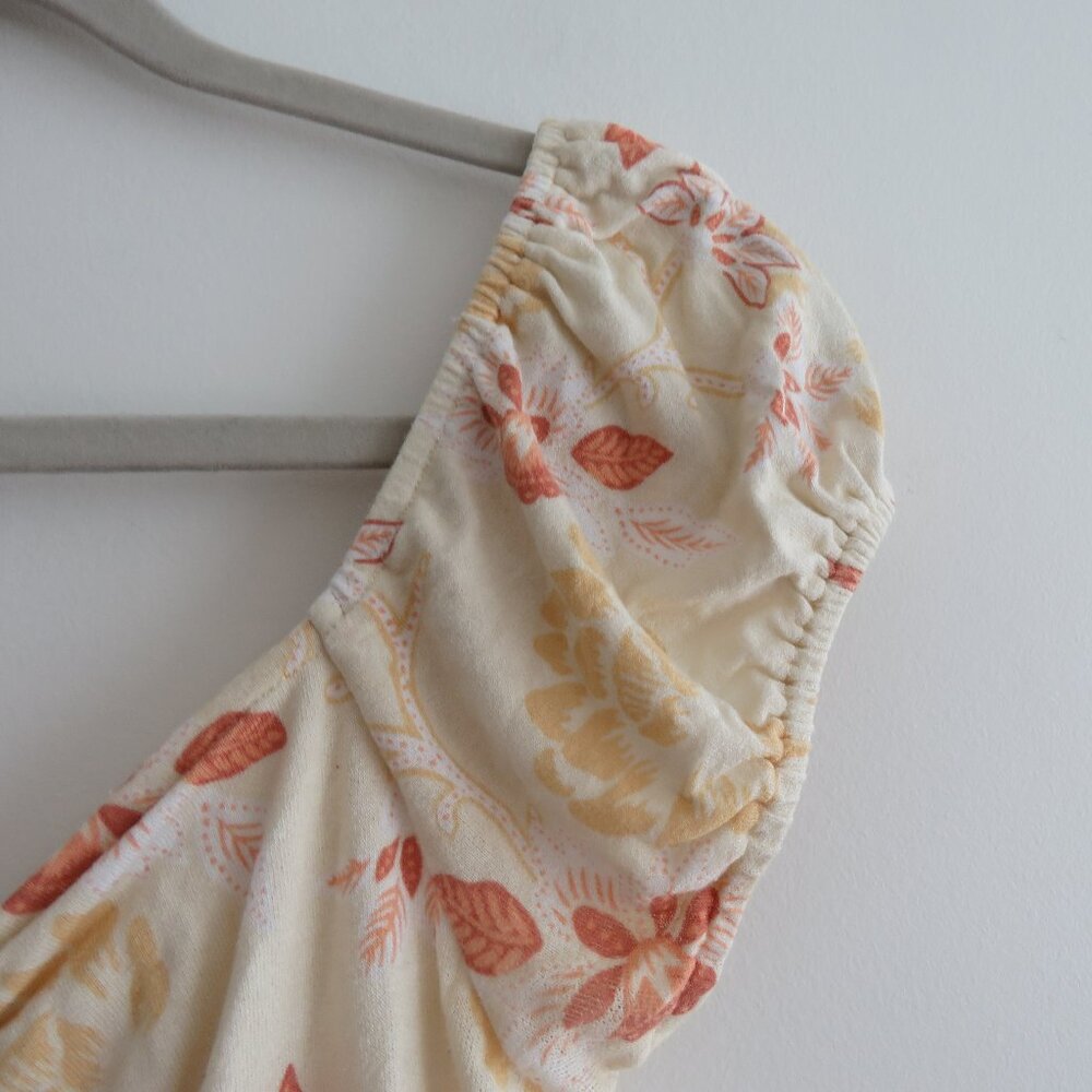 FREE PEOPLE La Bamba Babydoll Top in Tea Combo Floral Boho Handkerchief Y2K XS - Picture 4 of 15